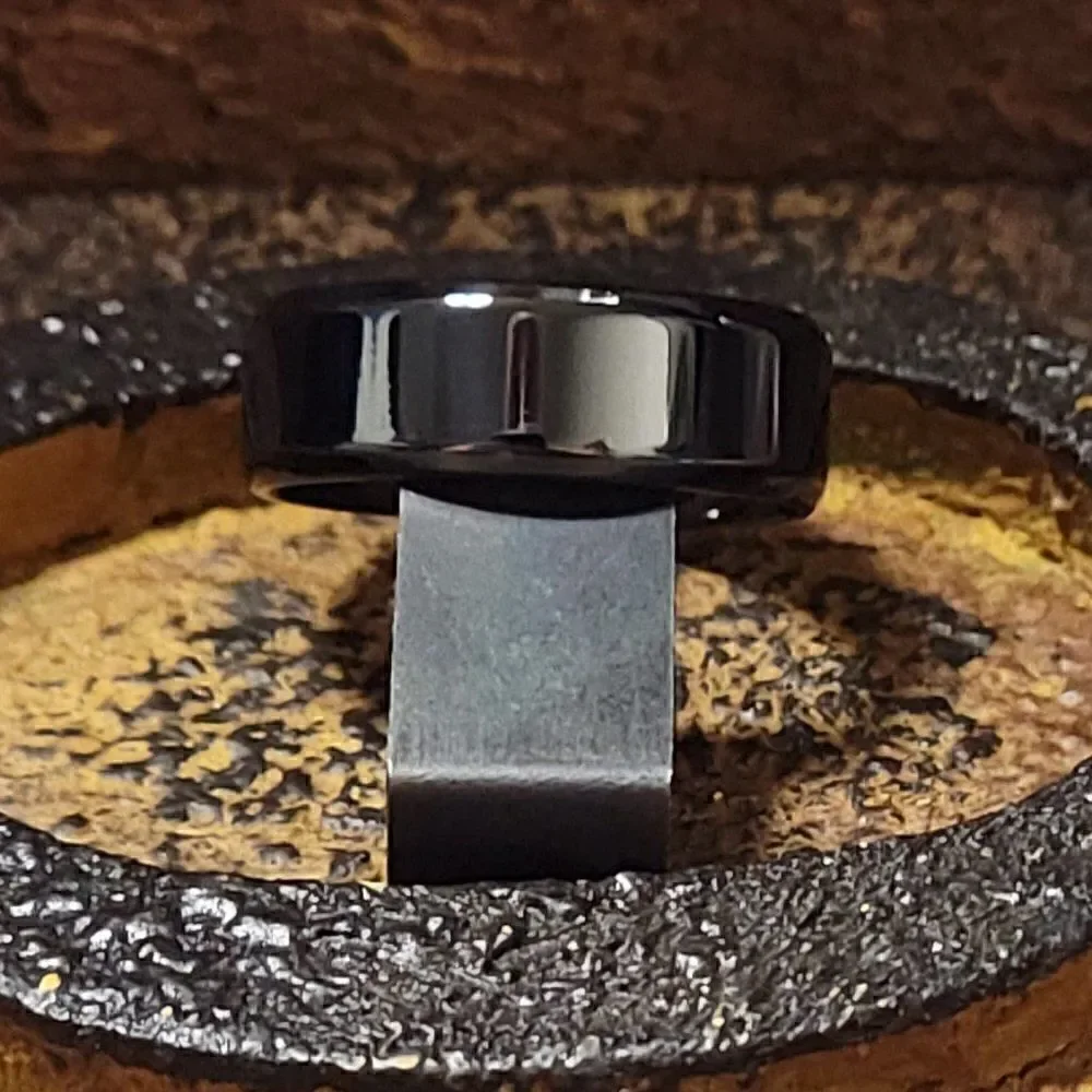 Traditional Women's Black Promise Ring Band - Girls Black Promise Ring For Her